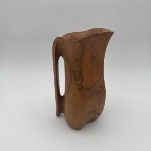 Sculptural Wooden Pitcher In The Style Of Alexandre Noll – French Work, 1950s