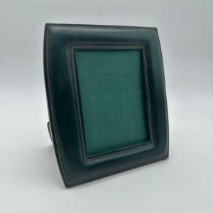 Green Leather Photo Frame – In The Style Of Jacques Adnet, France, Circa 1950