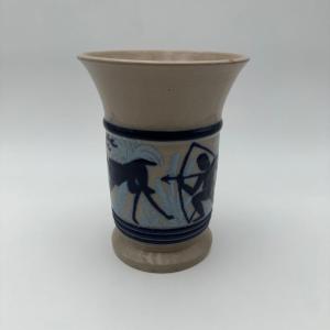 Figurative Ceramic Vase Depicting A Hunting Scene – Circa 1930