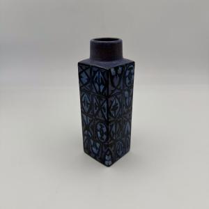 Square "baca" Faience Vase By Nils Thorsen For Royal Copenhagen, 1960s.