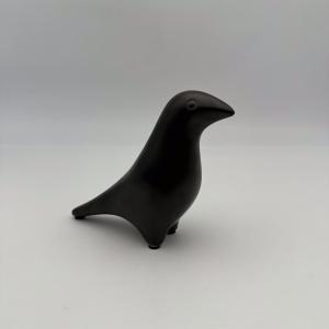 Minimalist Black Ceramic "bird" Sculpture, Georges Jouve Style, 1950s-1960s.