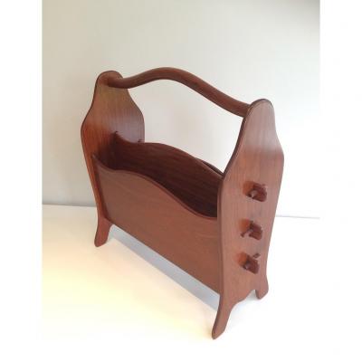Magazine Holder Scandinavian Teak. About 1970