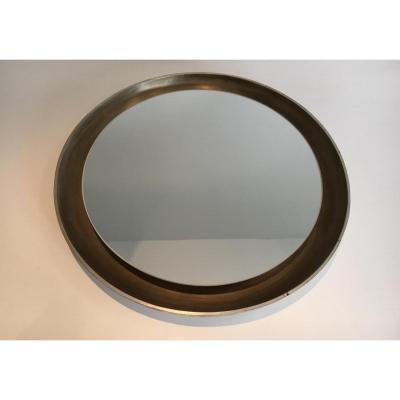 Mirror Silver Curved Wood.