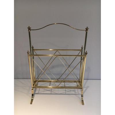 Neoclassical Brass Magazine Rack