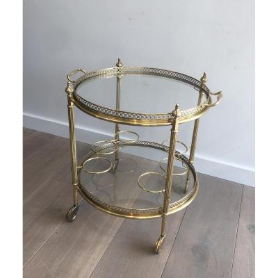 Round Neoclassical Round Table In Brass.