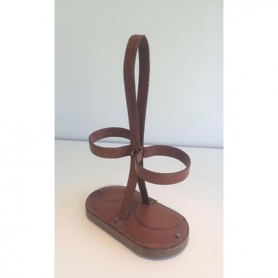 Delvaux (signed). Leather Bottle Holder. Belgium. Around 1970.