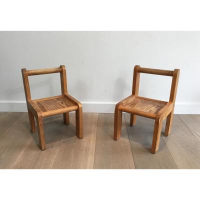 Pair Of Small Children's Chairs. Around 1970