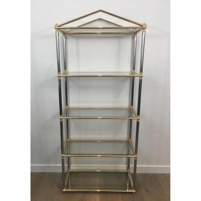 Shelf Neoclassical Patina Gun Rifle Silver And Metal Gold.