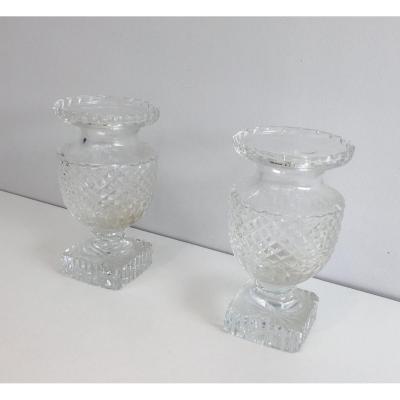 Pair Of Medicis Style Cristal Vases. French. Circa 1900