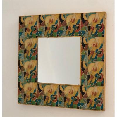 Small Ceramic Mirror. French. Circa 1970
