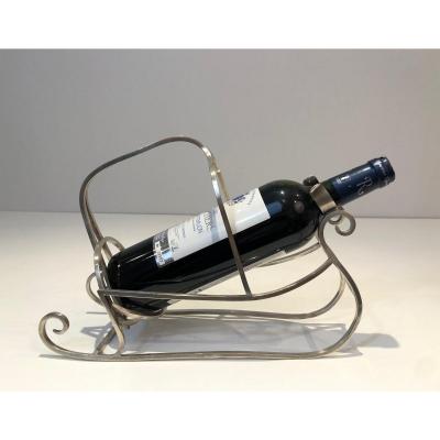 Silver Plated Sleigh Bottle Holder. French. Circa 1930