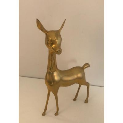 Brass Doe. French. Circa 1970