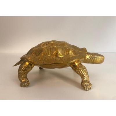 Turtle Brass Sculpture. French. Circa 1970