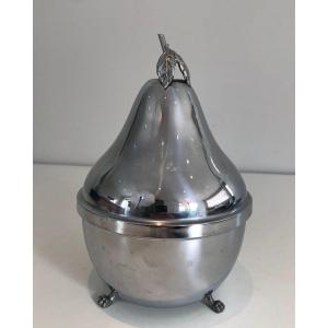 Silver Plated And Smoked Glass Liquor Cellar