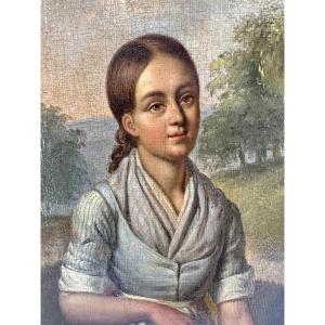 Peasant Woman With Basket, 19th Century.