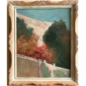 Southern Landscape Under A Bright Sky Oil On Canvas French School Early Twentieth