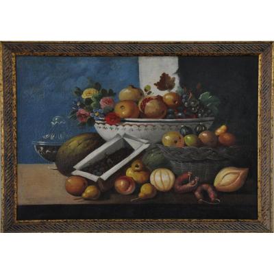 Fruits And Vegetables Spanish School Still Life Late Eighteenth Century