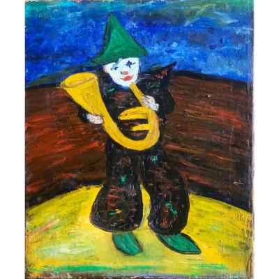 The White Clown Oil On Canvas Circa 1940