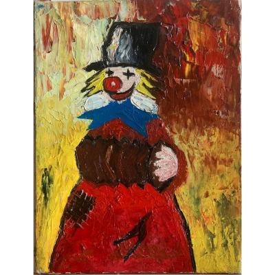 Auguste Or The Awkward Clown Oil On Canvas Circa 1940