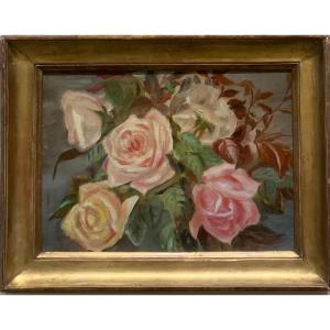 Roses From The Garden  French School 19th Century