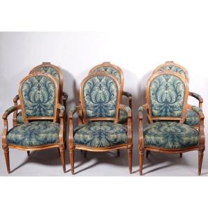 Set Of Six Louis XVI Armchairs