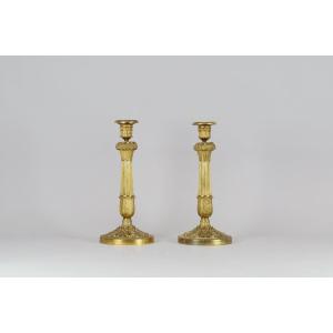 Gilt Bronze Candlesticks