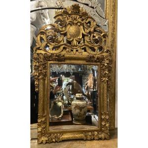 Regency Period Gilt Wood Pediment Mirror