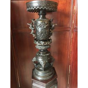 Large Japanese Bronze Vase, Meiji Period, 19th Century