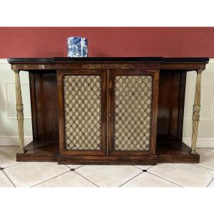 Charles X Period Marble Top Veneer Sideboard