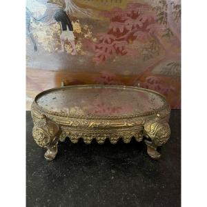 19th Century Gilt Bronze Display Base And Japanese Mirror