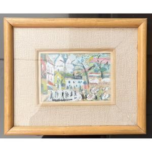 Lucien Genin (1894/1958) View Of Montmartre, Gouache On Paper