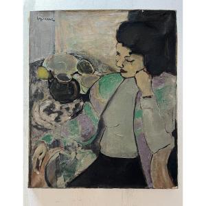 Portrait Of A Woman, Signed Lavenne, Salon Des Indépendants 1953
