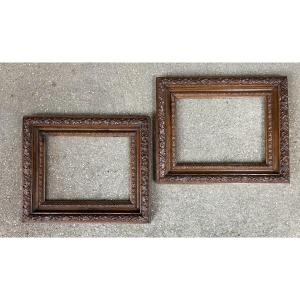 Pair Of Regency-style Carved Wooden Frames, 19th Century