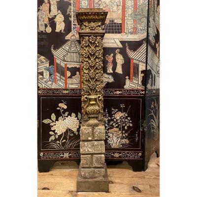 18th Century Carved Wooden Column