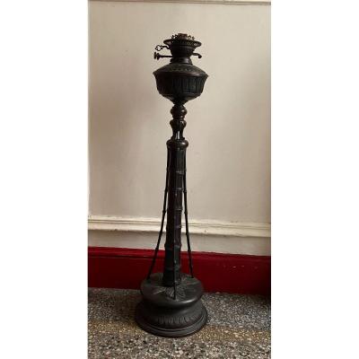Large Bronze Parquet Lamp, Indochina Circa 1880