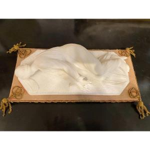 Sculpture, Sainte Cécile, Soft Marble 19th Century