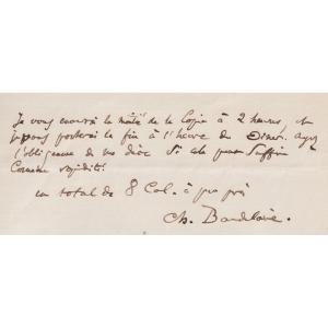 Charles Baudelaire - Autograph Letter Signed - Gustave Flaubert - The Flowers Of Evil - 1867
