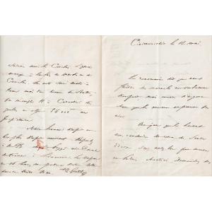 Stendhal, Autograph Letter Signed In The Last Year Of His Life, 1841