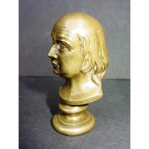 Small 19th Bronze Bust Of Benjamin Franklin (1706-1790)