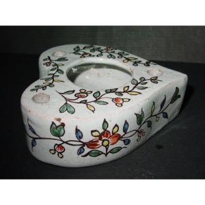 19th Century Earthenware Inkwell In The Shape Of A Heart