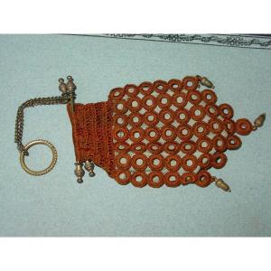 Purse, 19th Century Cotton Yarn Purse