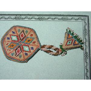 Purse In Beaded Greek Or Turkish Prisoner Work