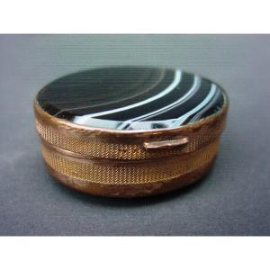 Agate & Pomponne Box From The 19th Pill, Snuff