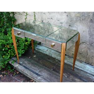 Art Deco Console Decorated With Mirrors, Mirrors Taste Adnet Dressing Table