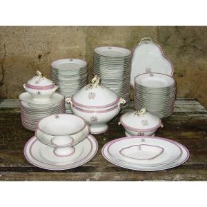 Bordered Table Service Late 19th Plate Diameter 23 Cm.