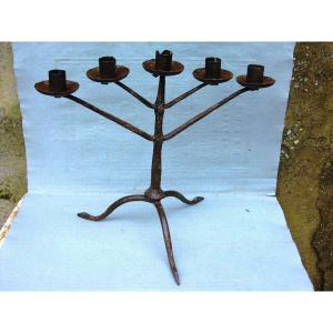 Candleholder, 5-branch Candlestick. Attributed To The Ateliers De Marolles