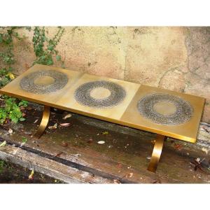 Coffee Table 1970 Golden Metal