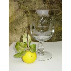 Large Glass Of Friendship, Wedding From The 19th Century