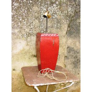 Large Sang De Boeuf Ceramic Lamp From The Sixties