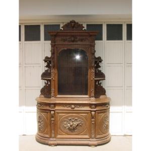 Napoleon III Sideboard Renaissance Style - Hunting - Black Forest